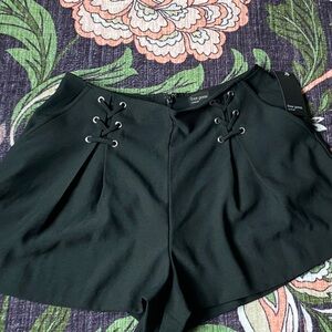 Free Press Black Lace-Up Shorts